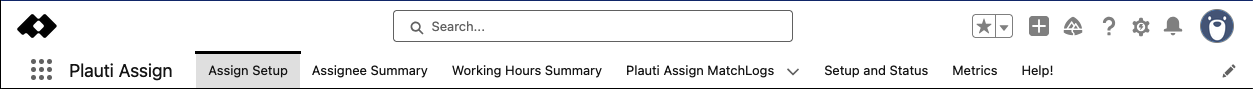 Overview of all Plauti Assign tabs